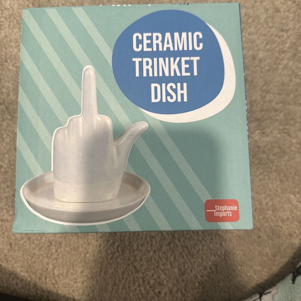 Middle Finger Ceramic Trinket Dish